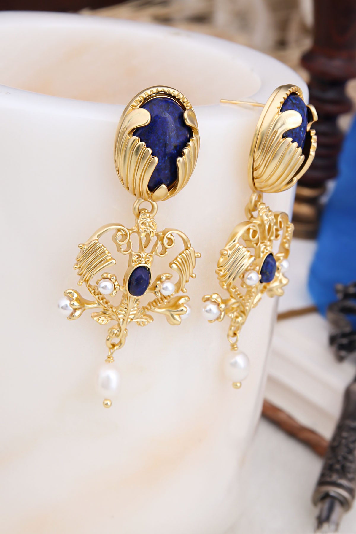 Lapis Lazuli Boucles D'Oreilles
