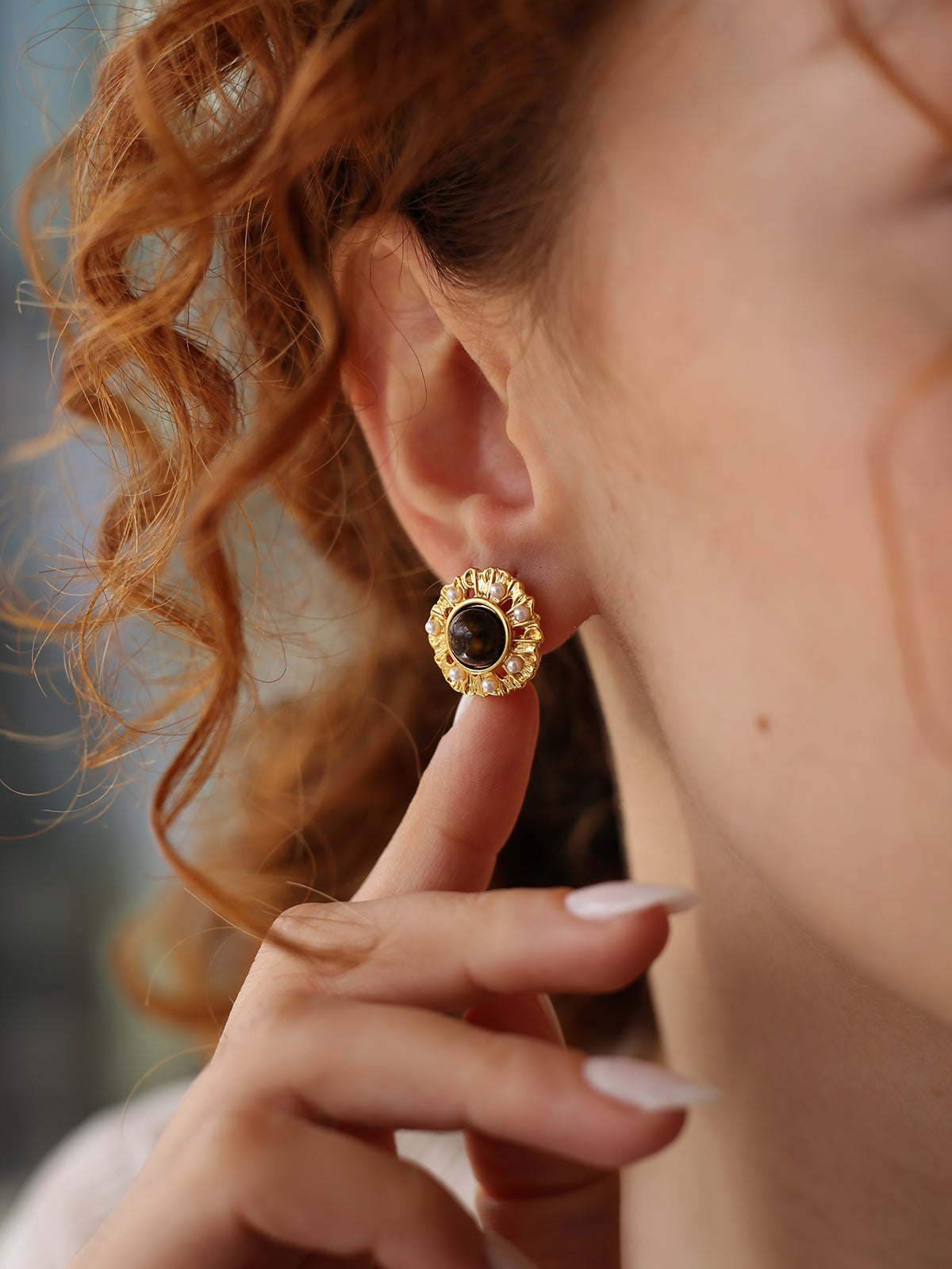 Pearl & Turquoise Boucles d'oreilles