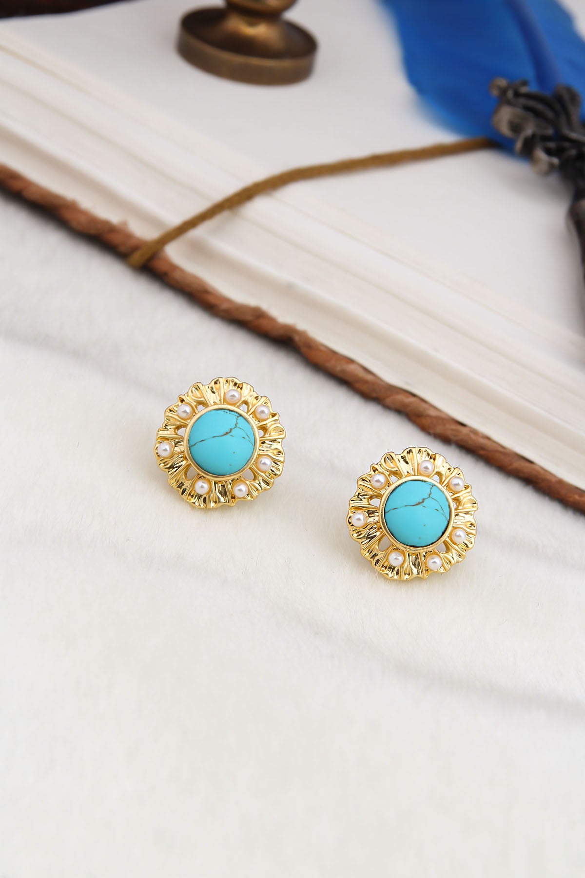 Turquoise Boucles D'Oreilles
