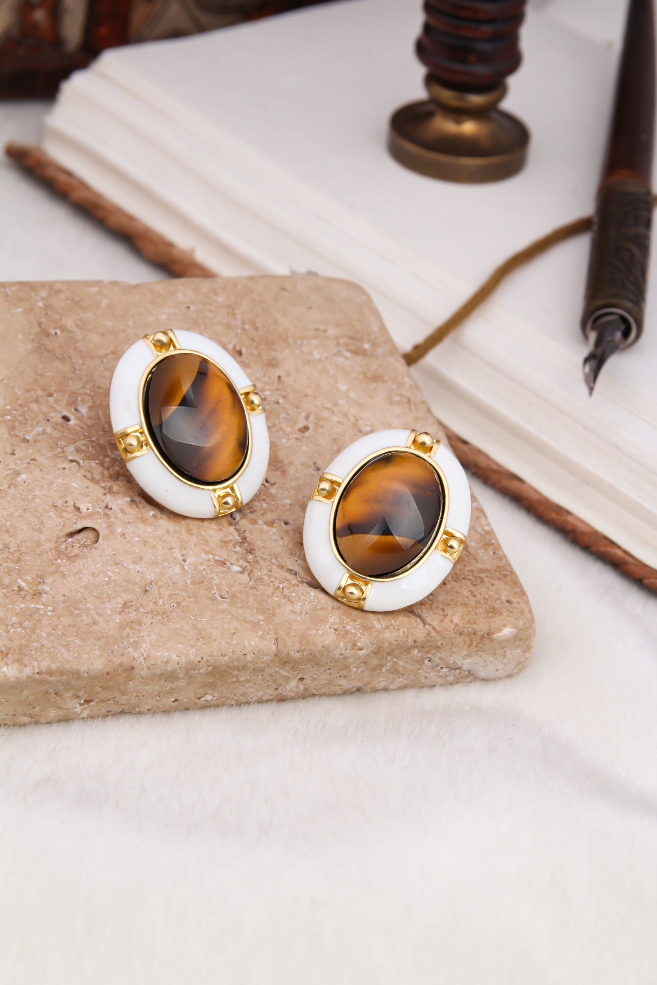Tiger Eyes Earring