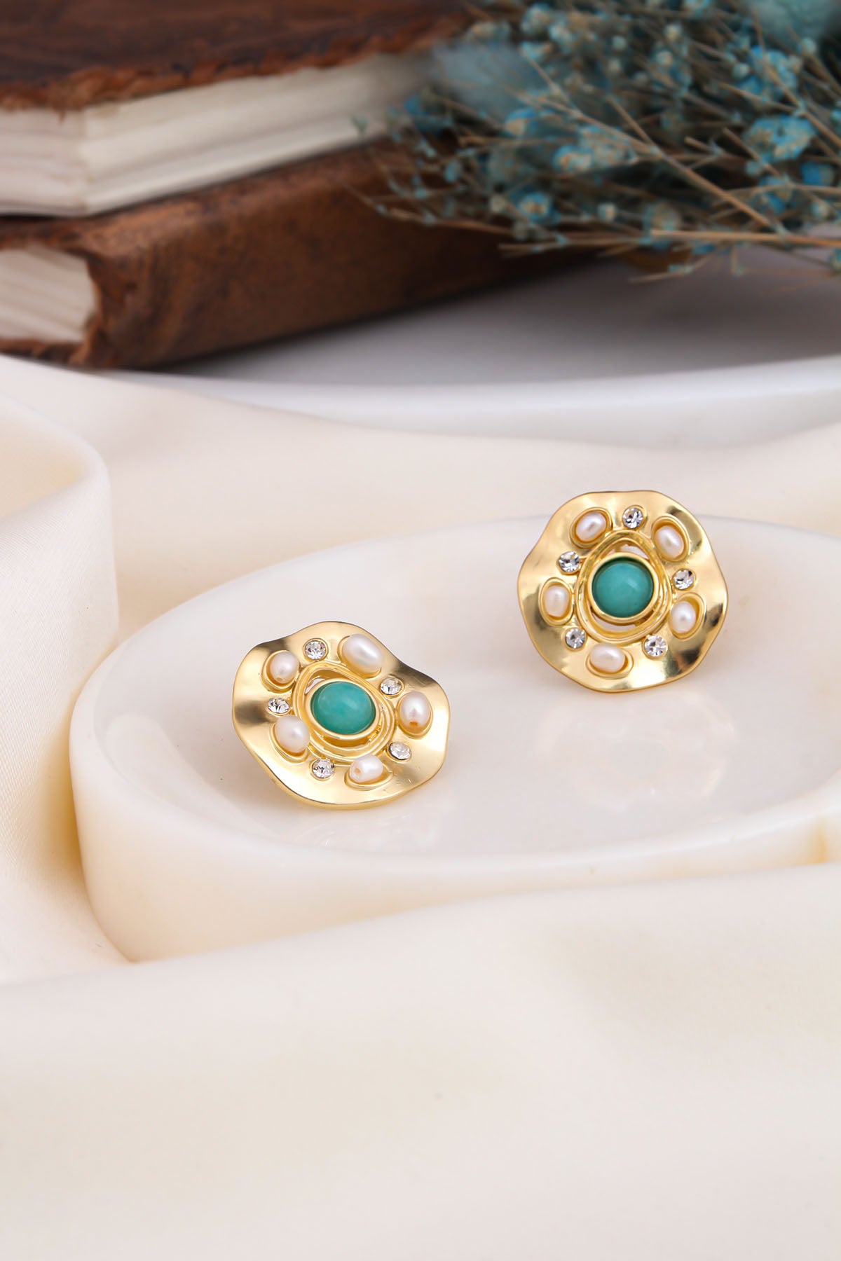 Amazonite & Pearl Earring