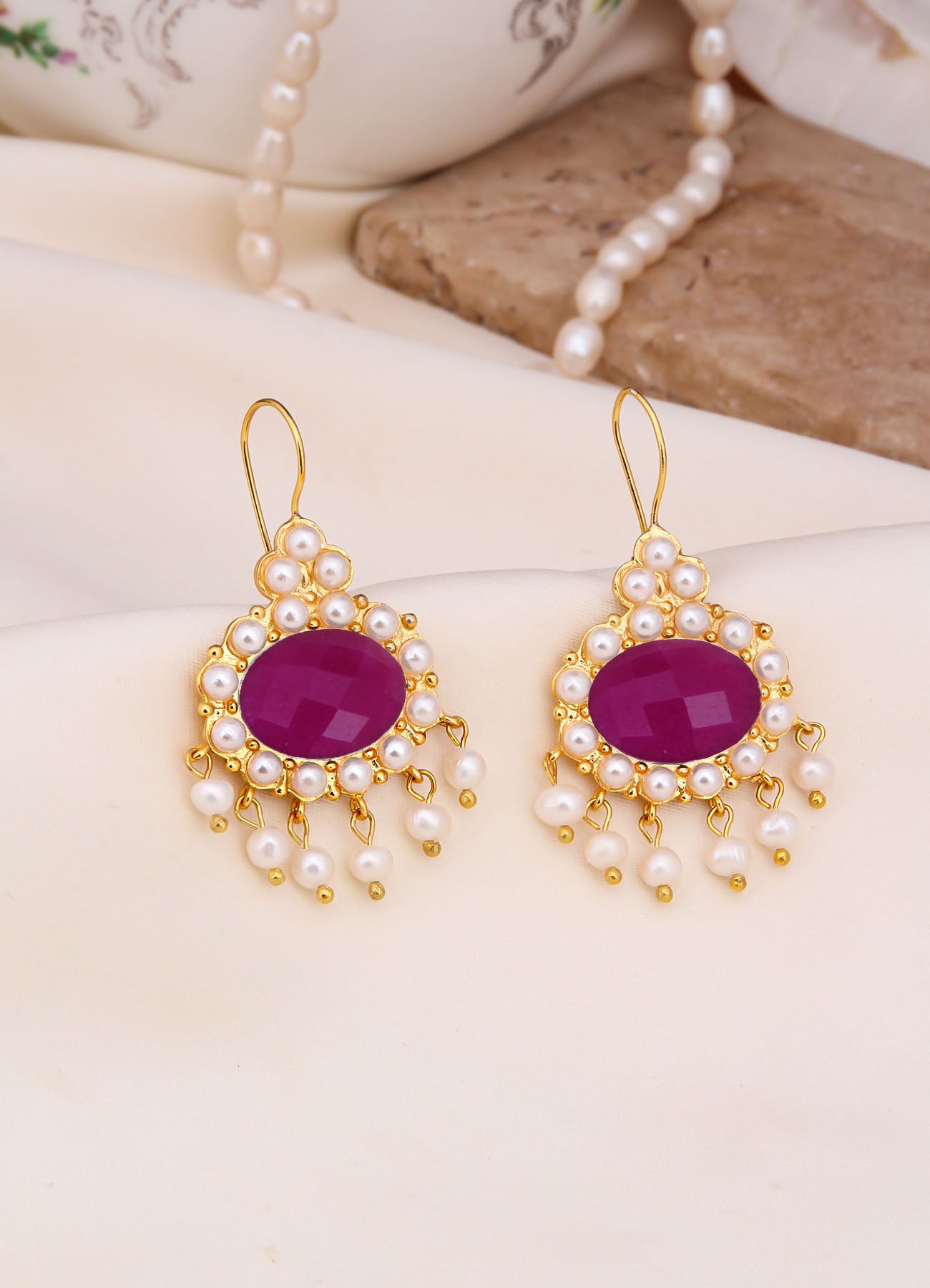 Agate & Pearl Boucle d'oreilles