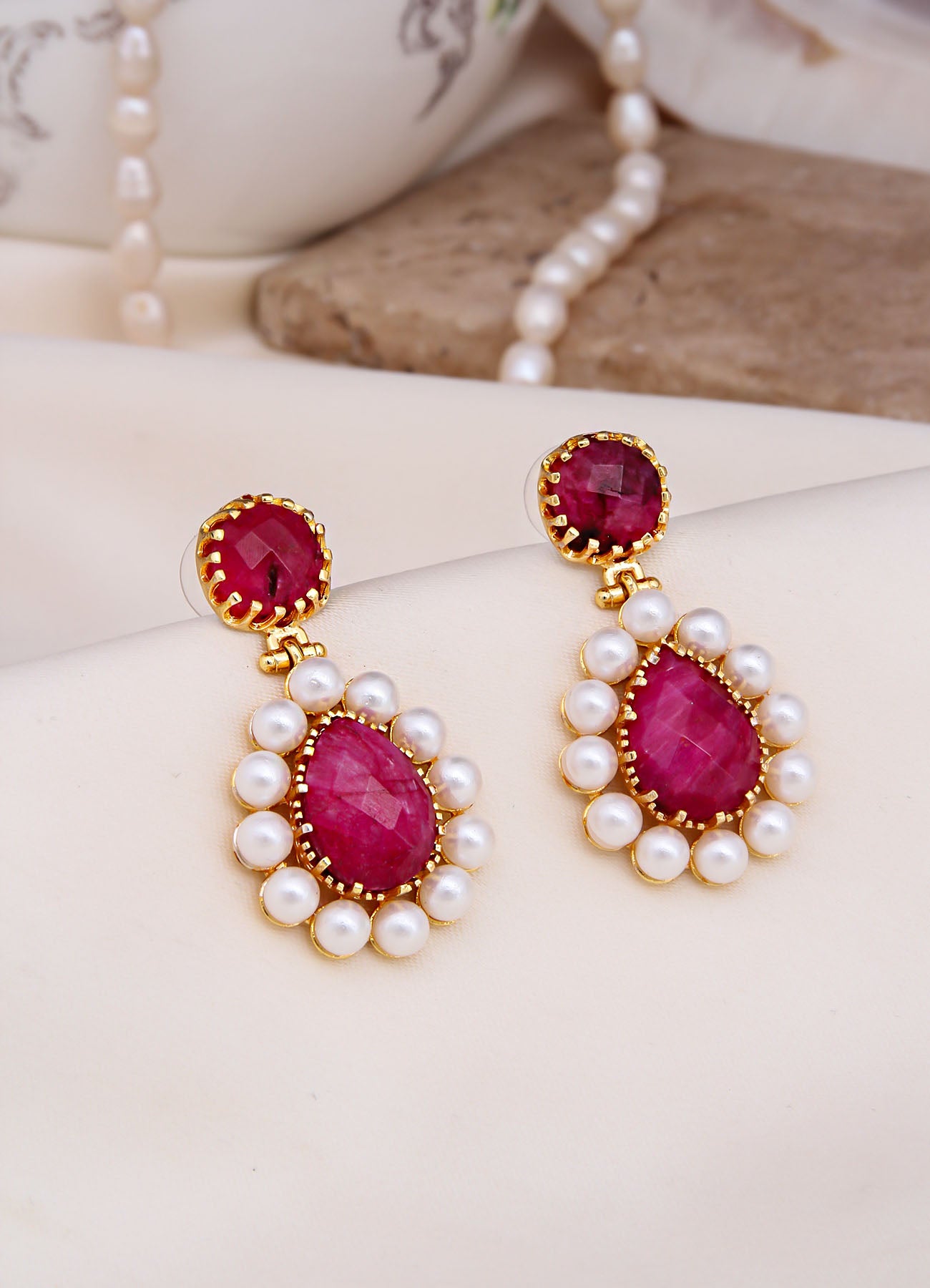 Agate & Pearl Boucle d'oreilles