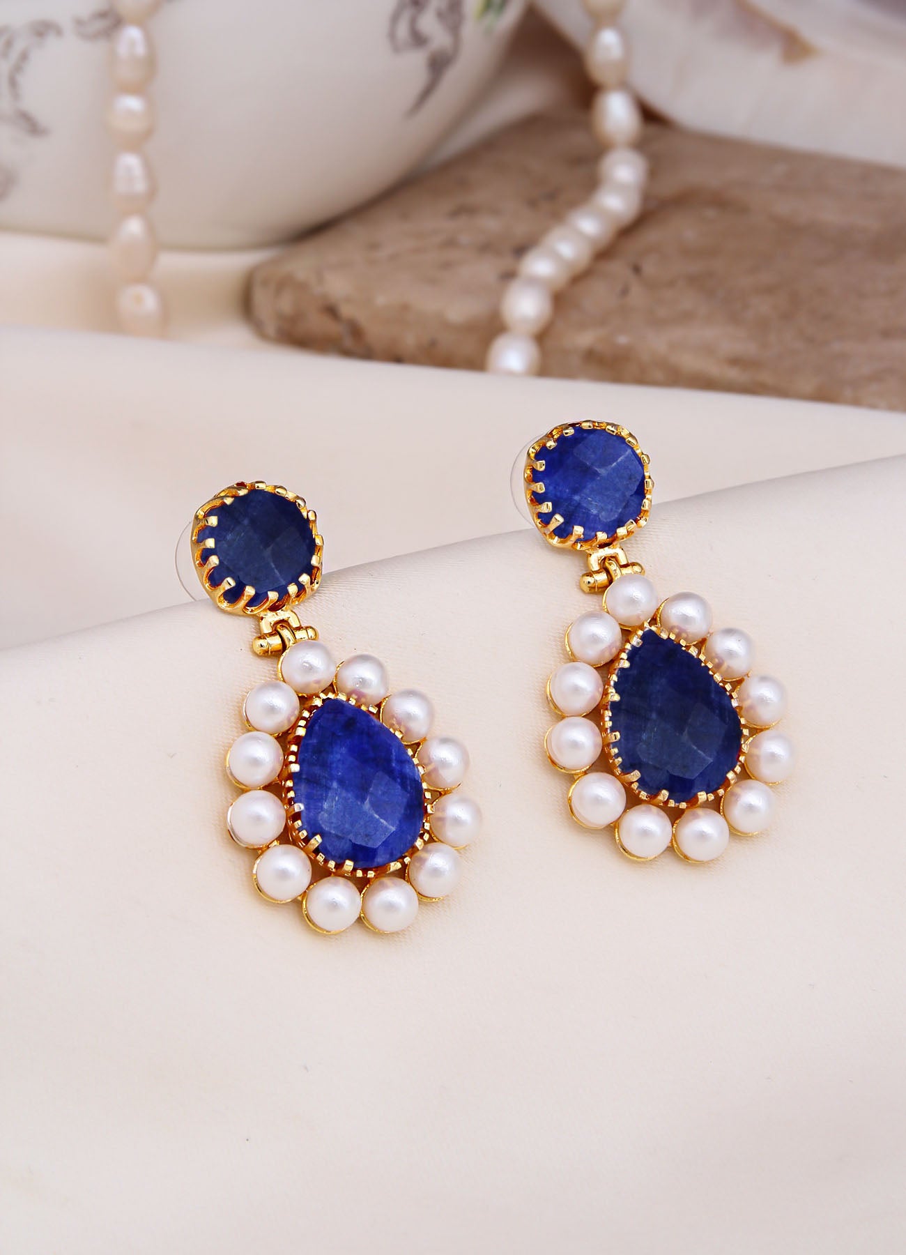 Saphire & Pearl Boucle d'oreilles