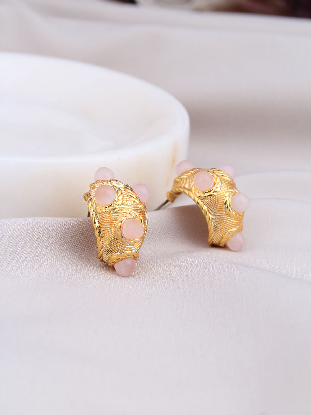 Pink Quartz Boucle d'orilles