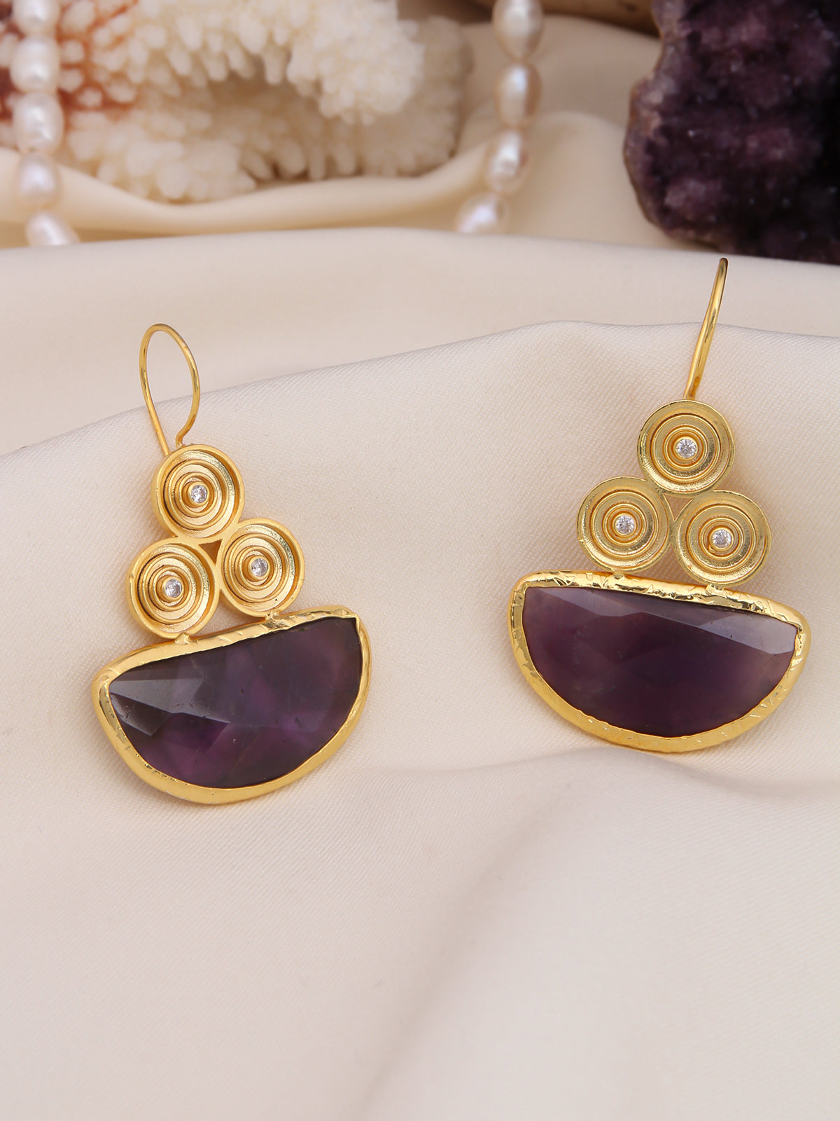 Amethyst & Zircon Earring