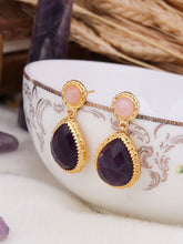 Amethyst & Pink Quartz Boucle d'oreilles