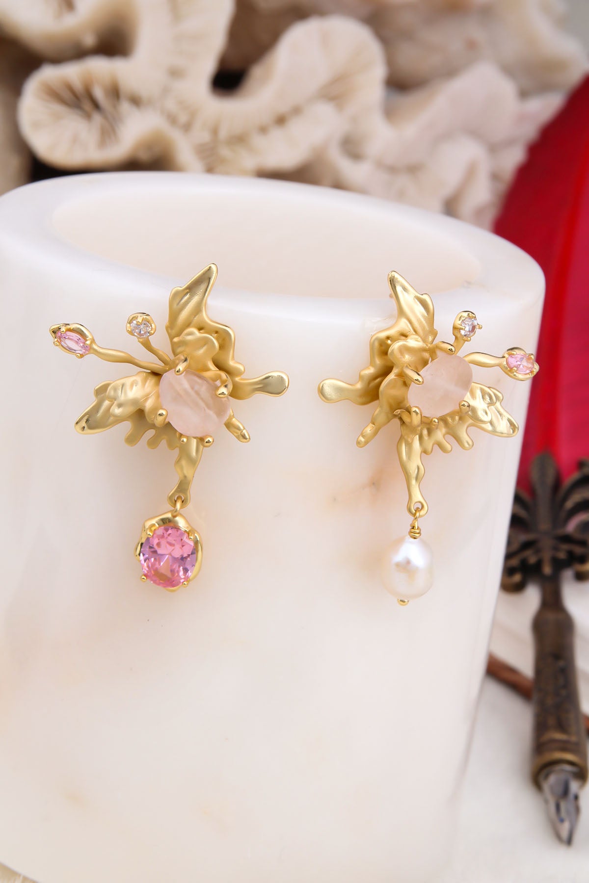 Zircon & Pearl Boucles d'oreilles