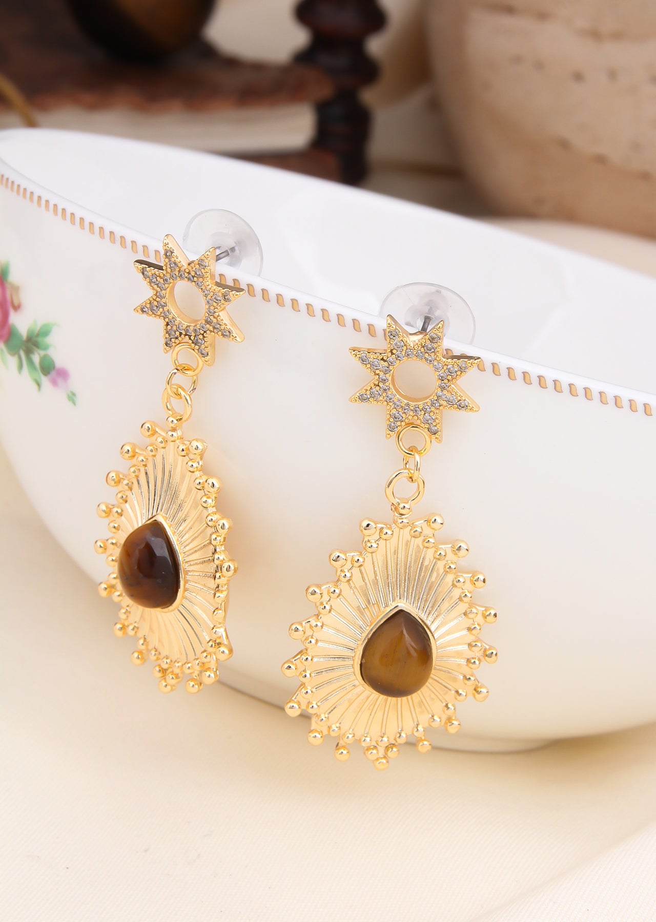 Tiger Eyes Earring