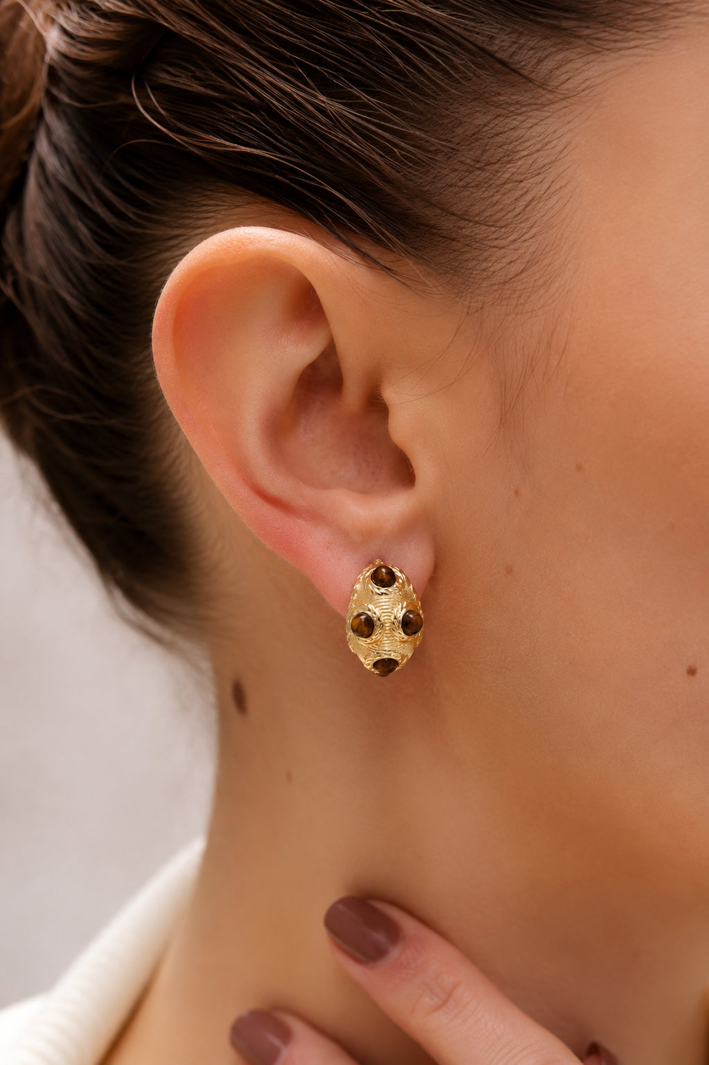 Tiger Eyes Earring