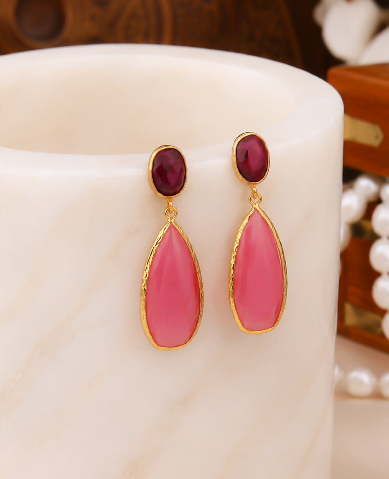 Agate & Cat Eyes Earring