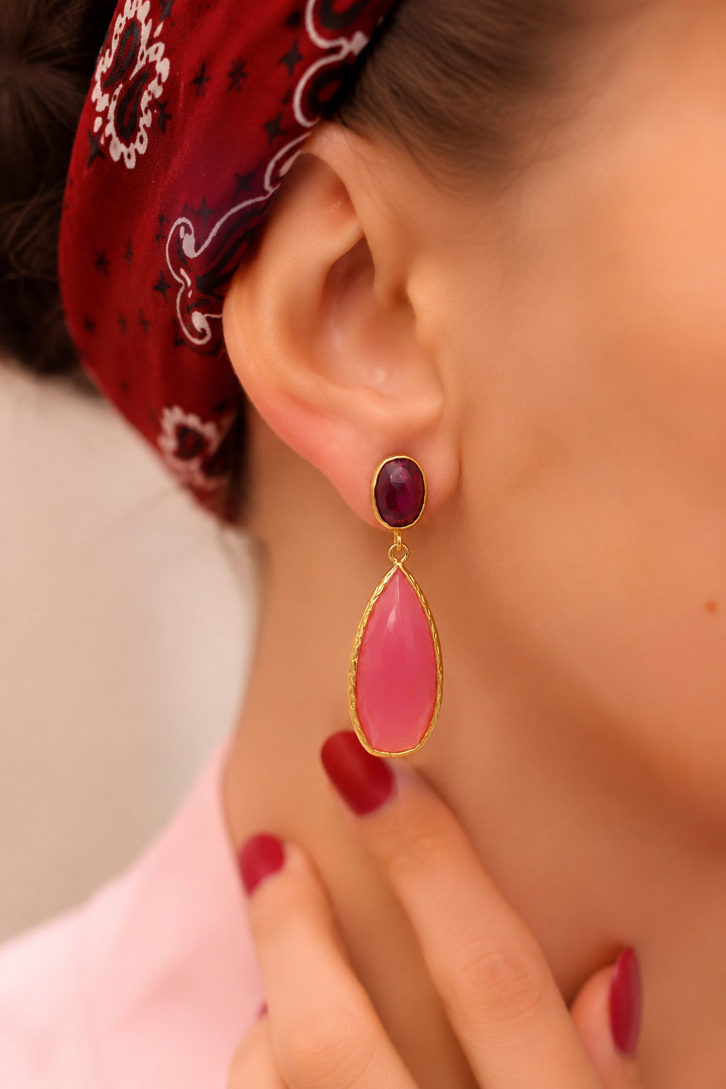 Agate & Cat Eyes Earring
