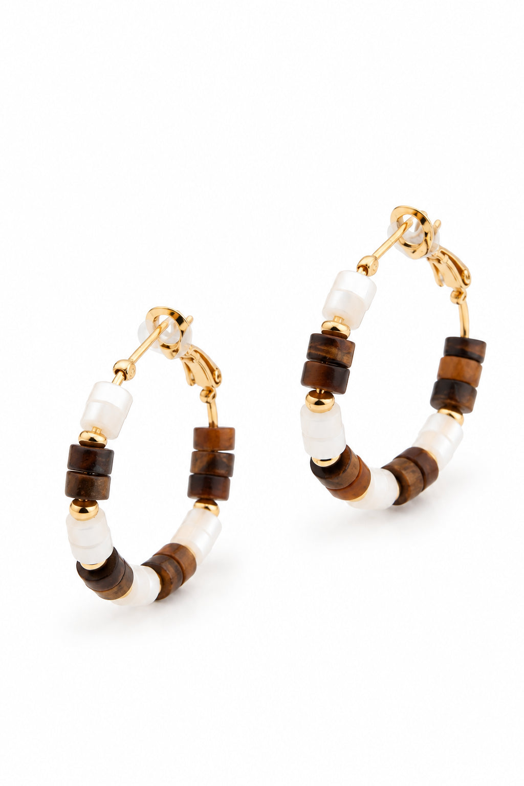 Tiger Eyes & MoonStone Earring