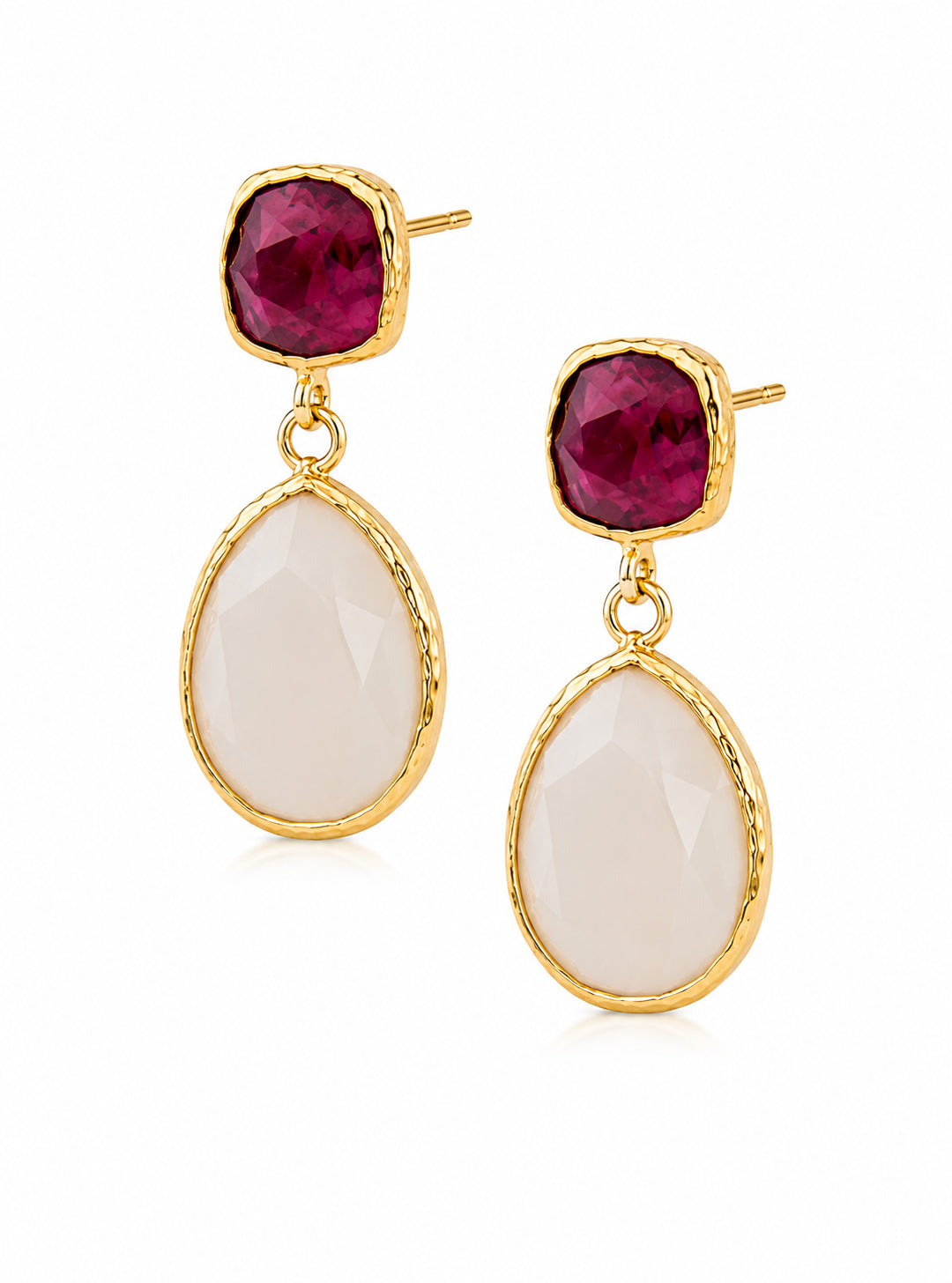 Root Ruby & Cat Eyes Earring