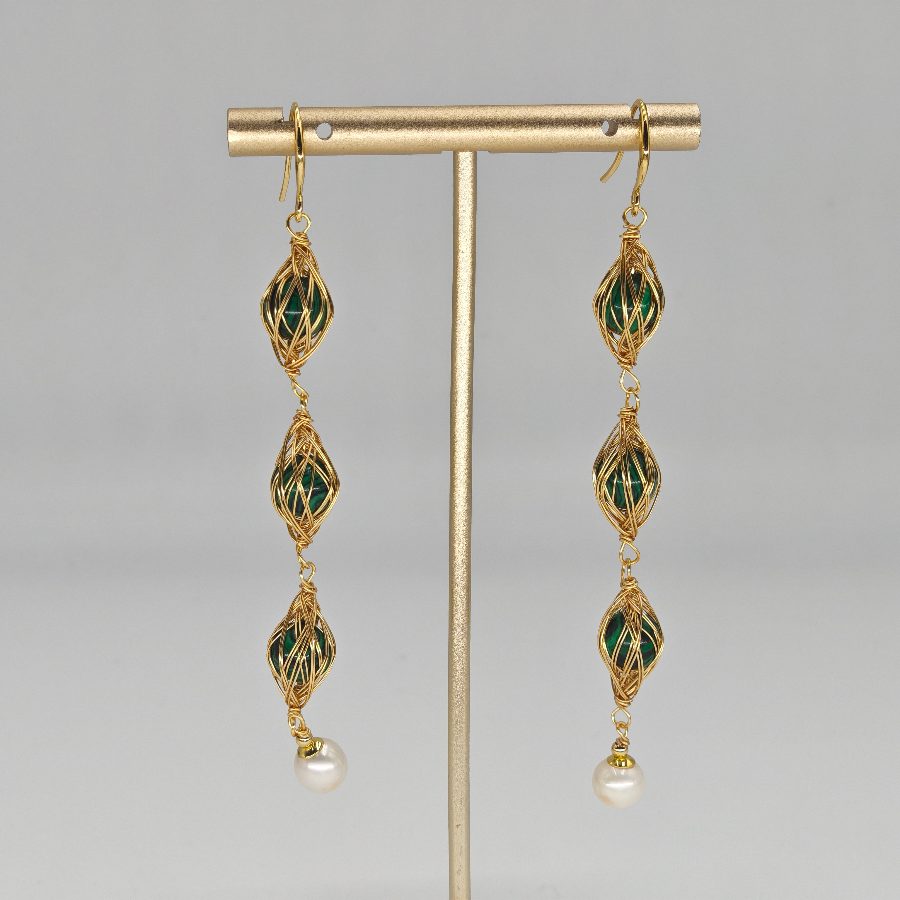 Malahite & Pearl Earring