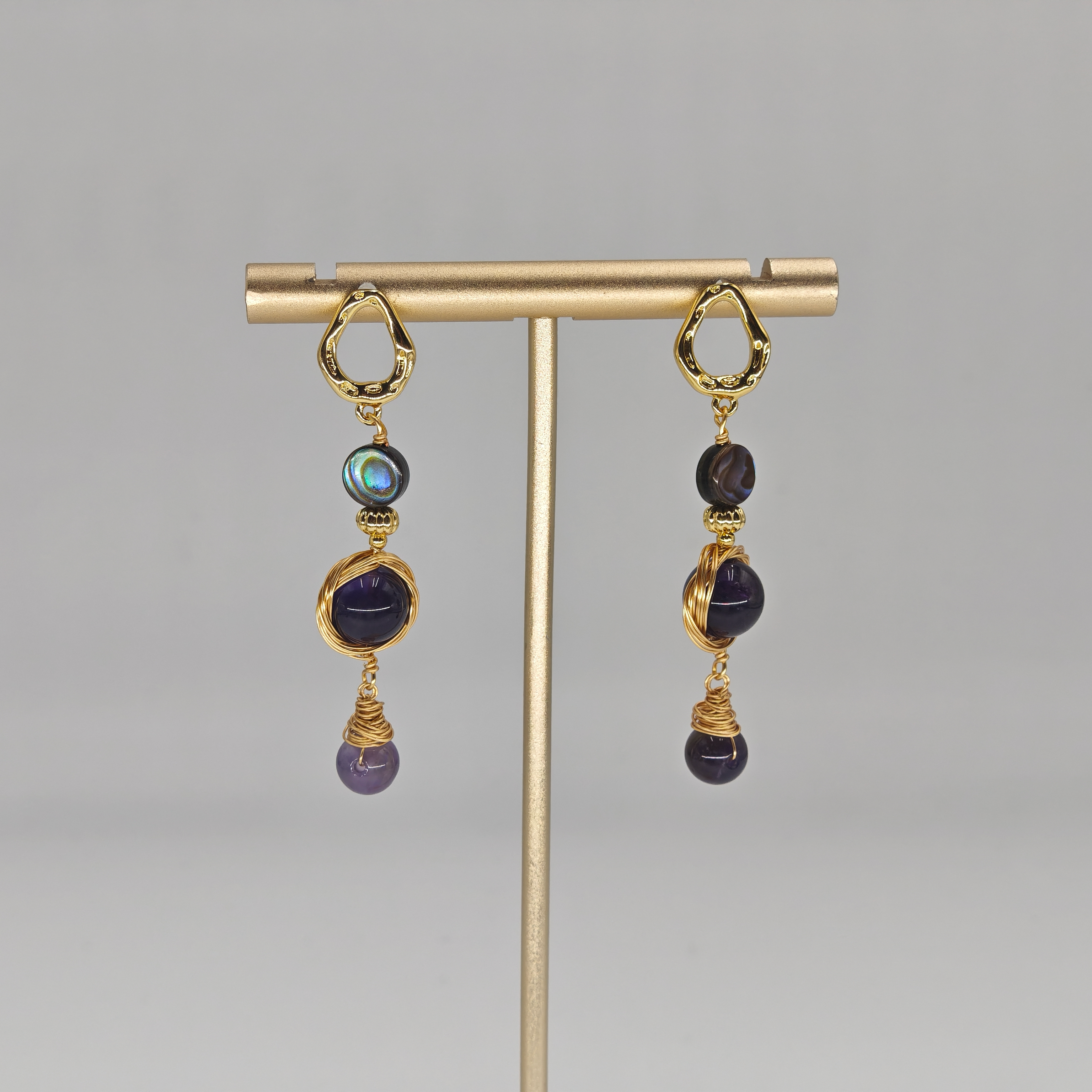 Amethyst & Ocean Nacre Earring