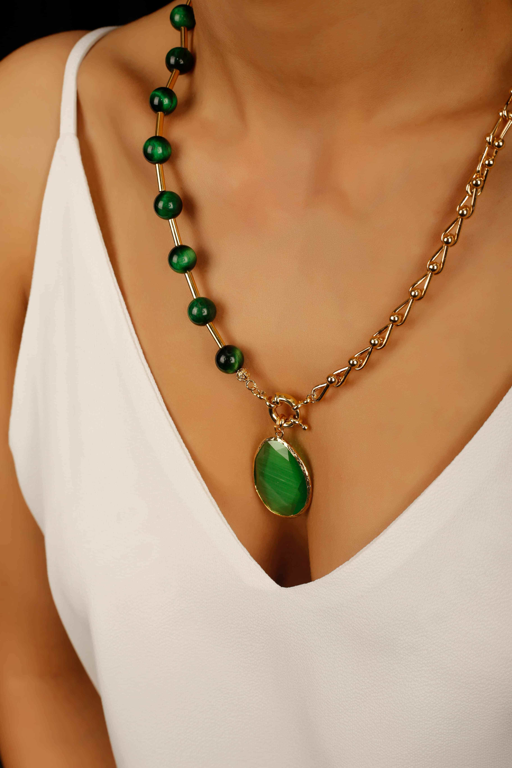 Tiger Eyes & Cat Eye Collier