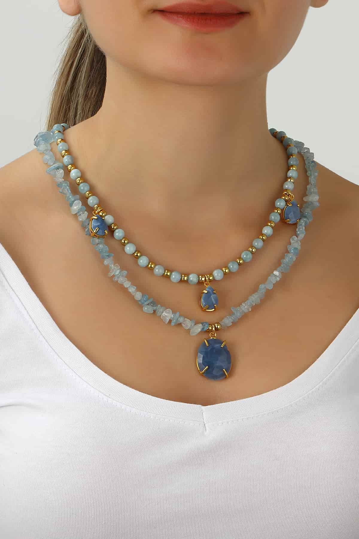 Aquamarine & Blue Opal Collier