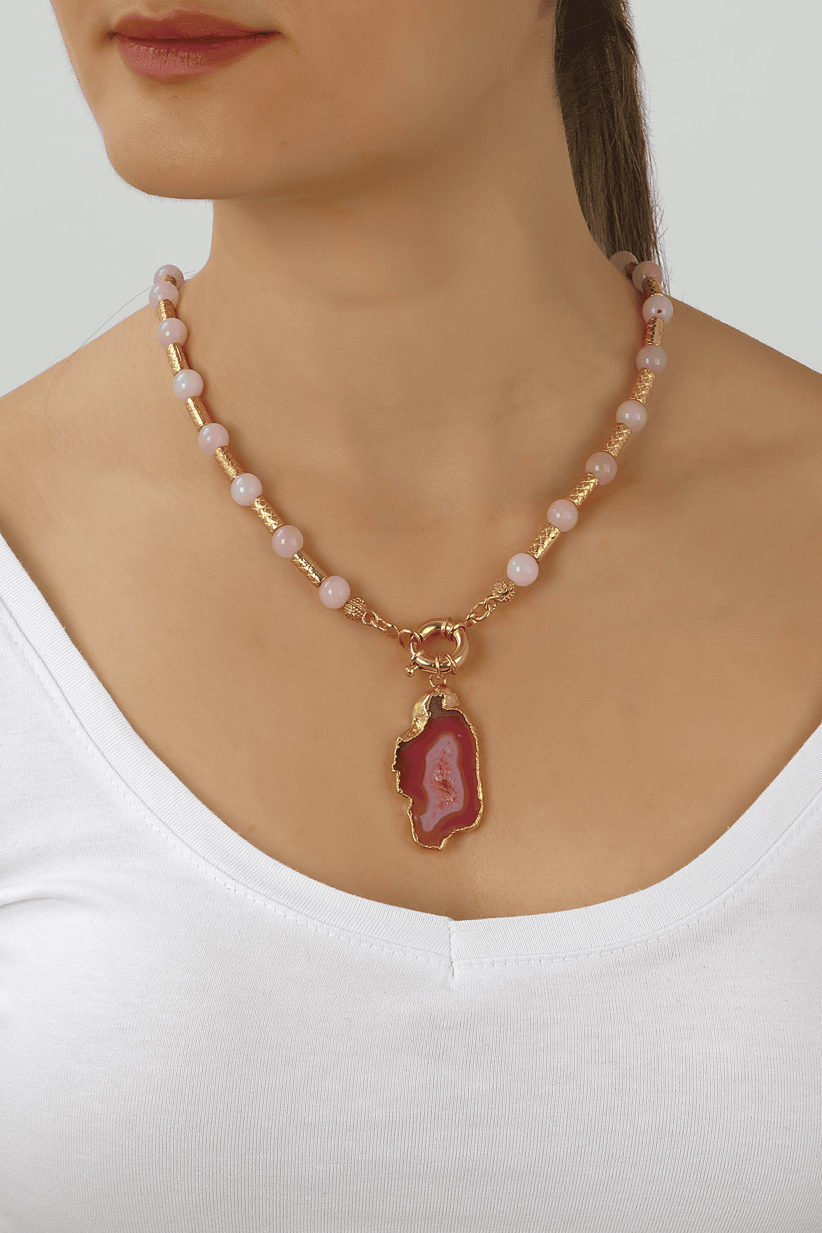 Pink Quartz Collier