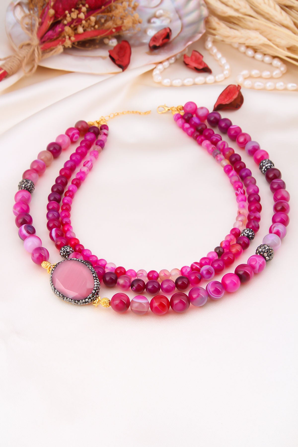 Agate & Cat Eye Collier