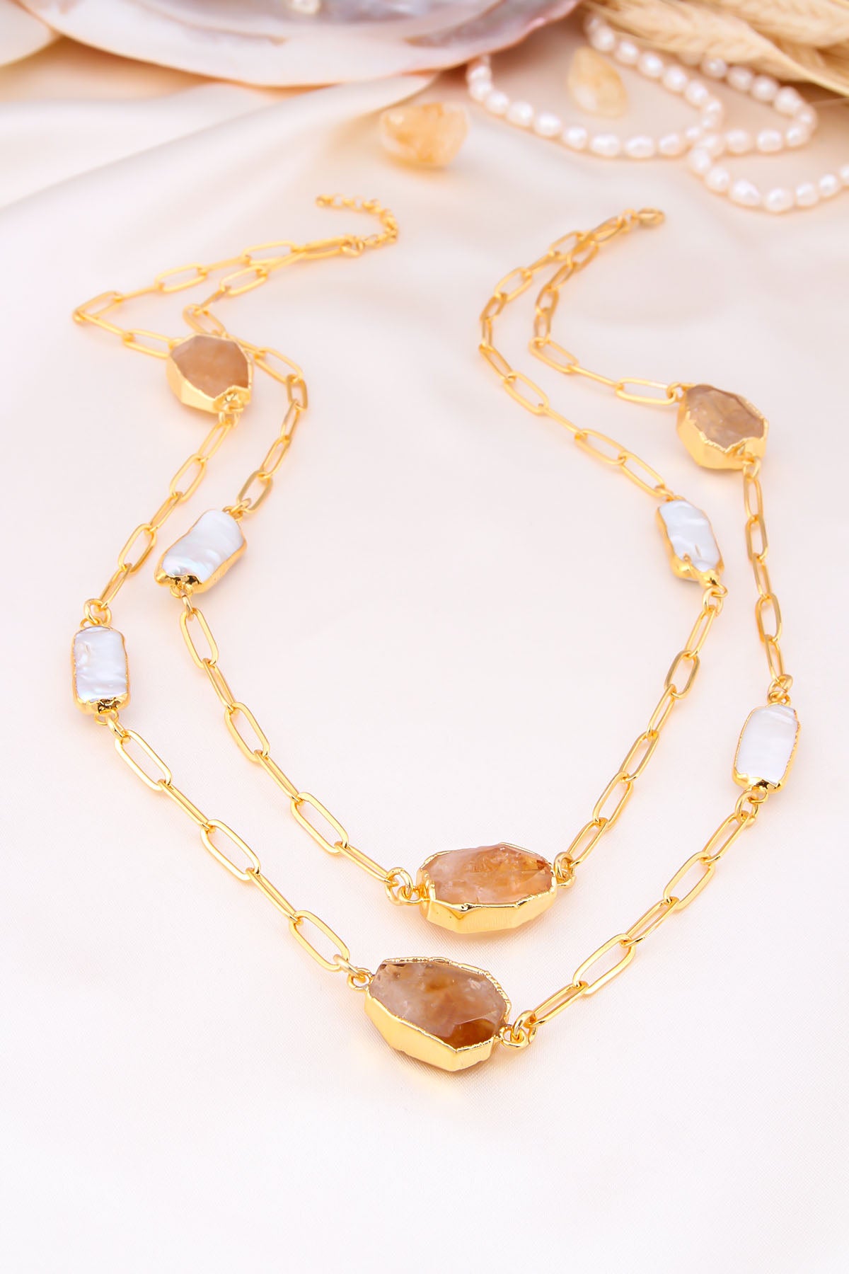 Citrine & Pearl Collier