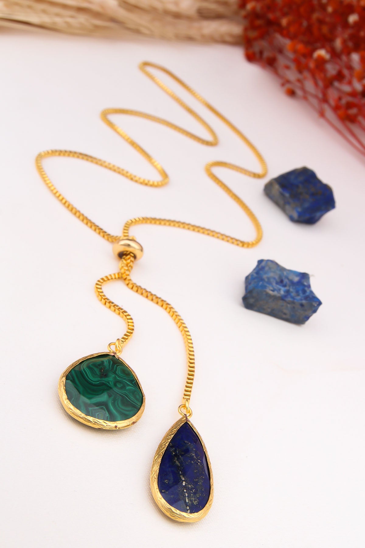 Malachite & Lapis Collier