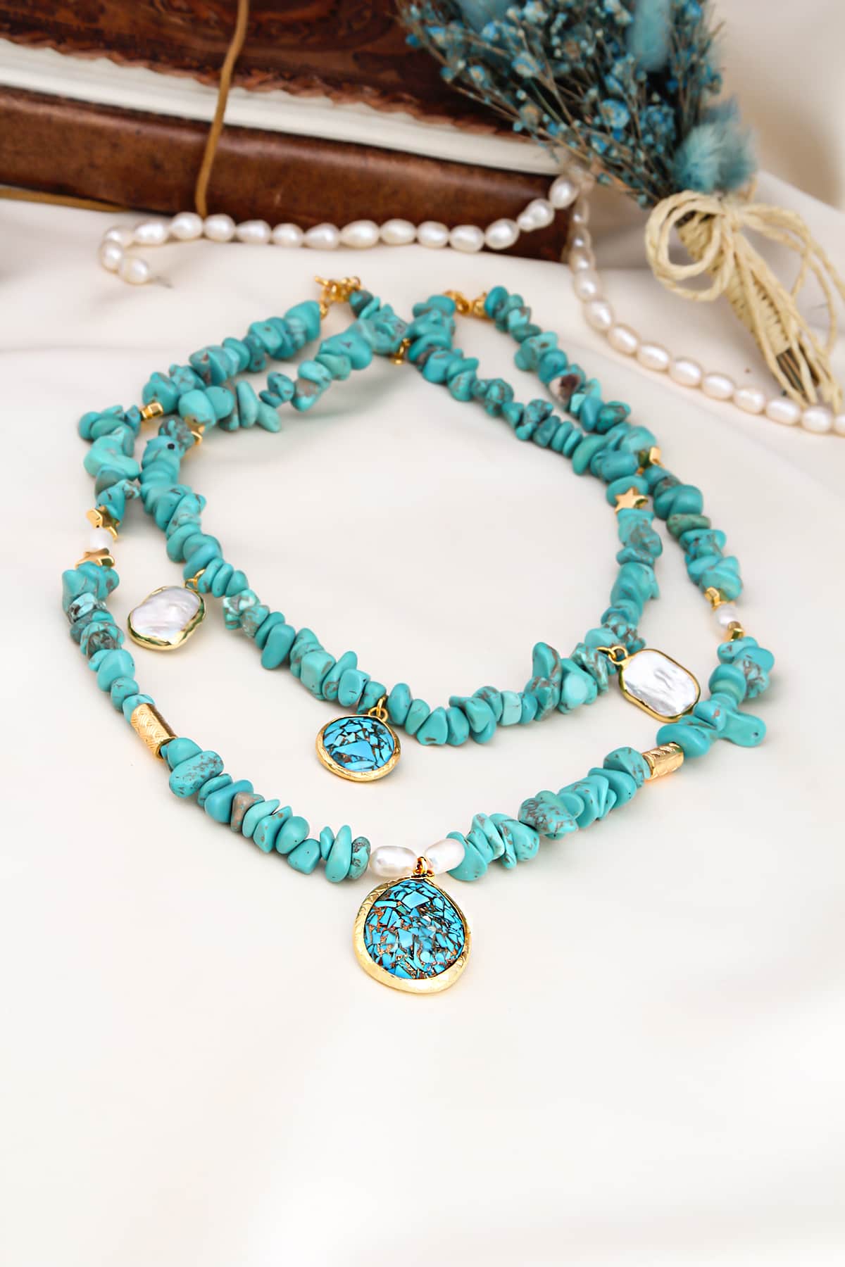 Turquoise & Pearl Necklace