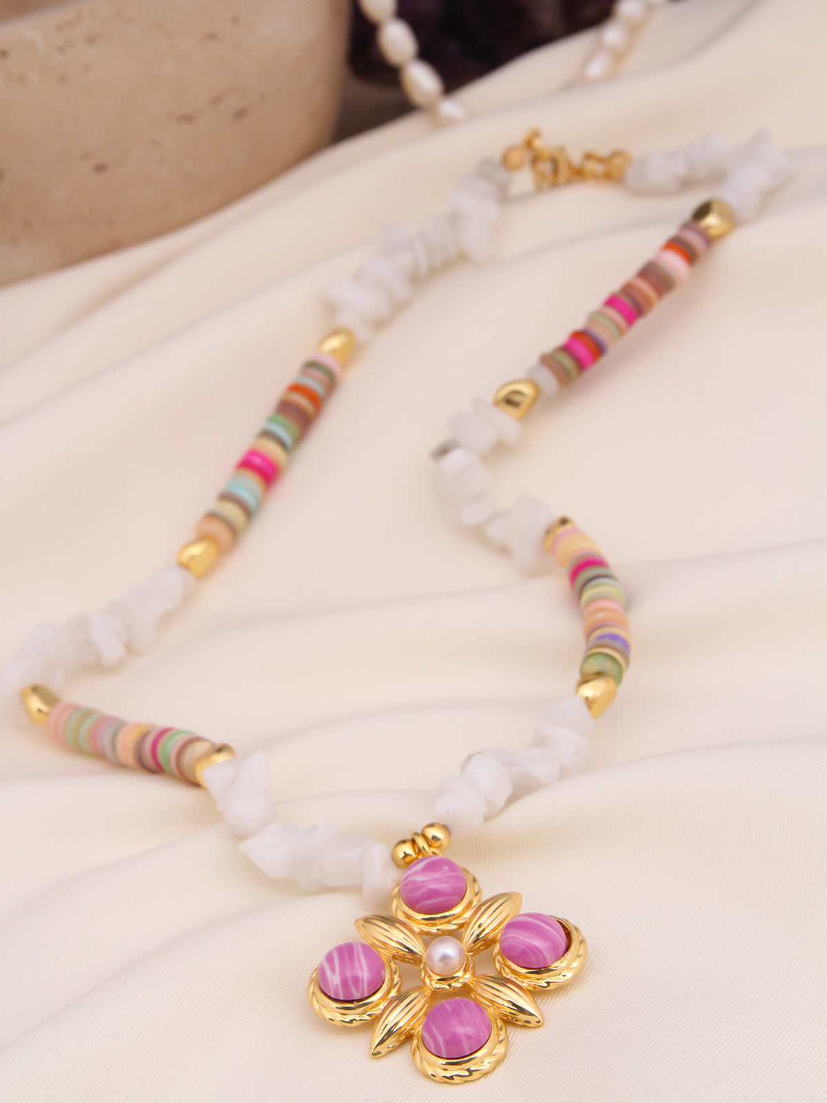 Moonstone & Varasite Necklace