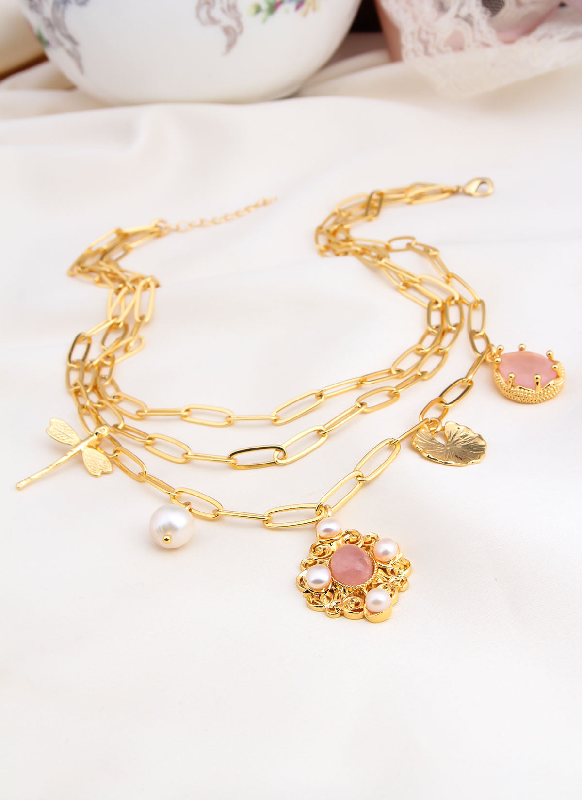 Pink Quartz Necklace