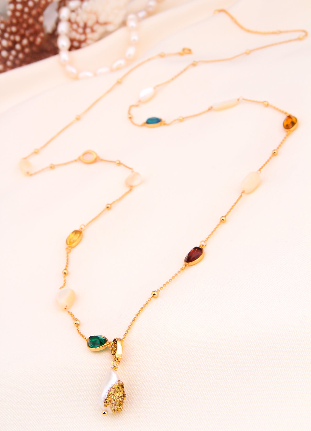 Zircon & Pearl Necklace
