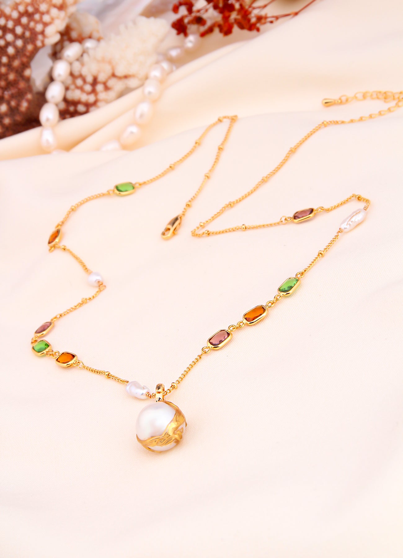 Zircon & Pearl Necklace