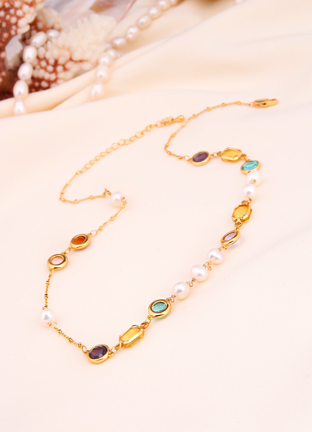 Zircon & Pearl Necklace