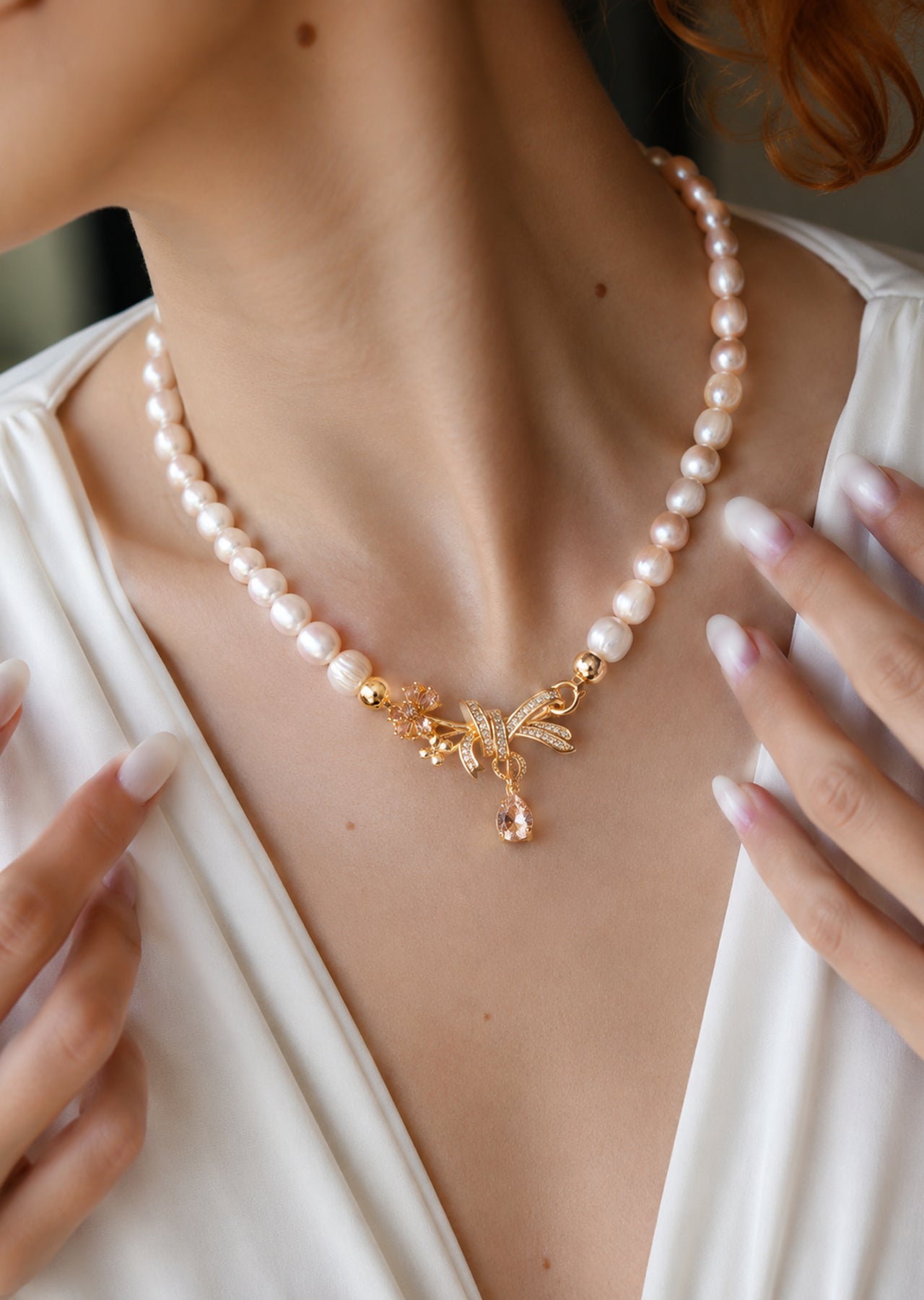 Pearl & Zircon Necklace