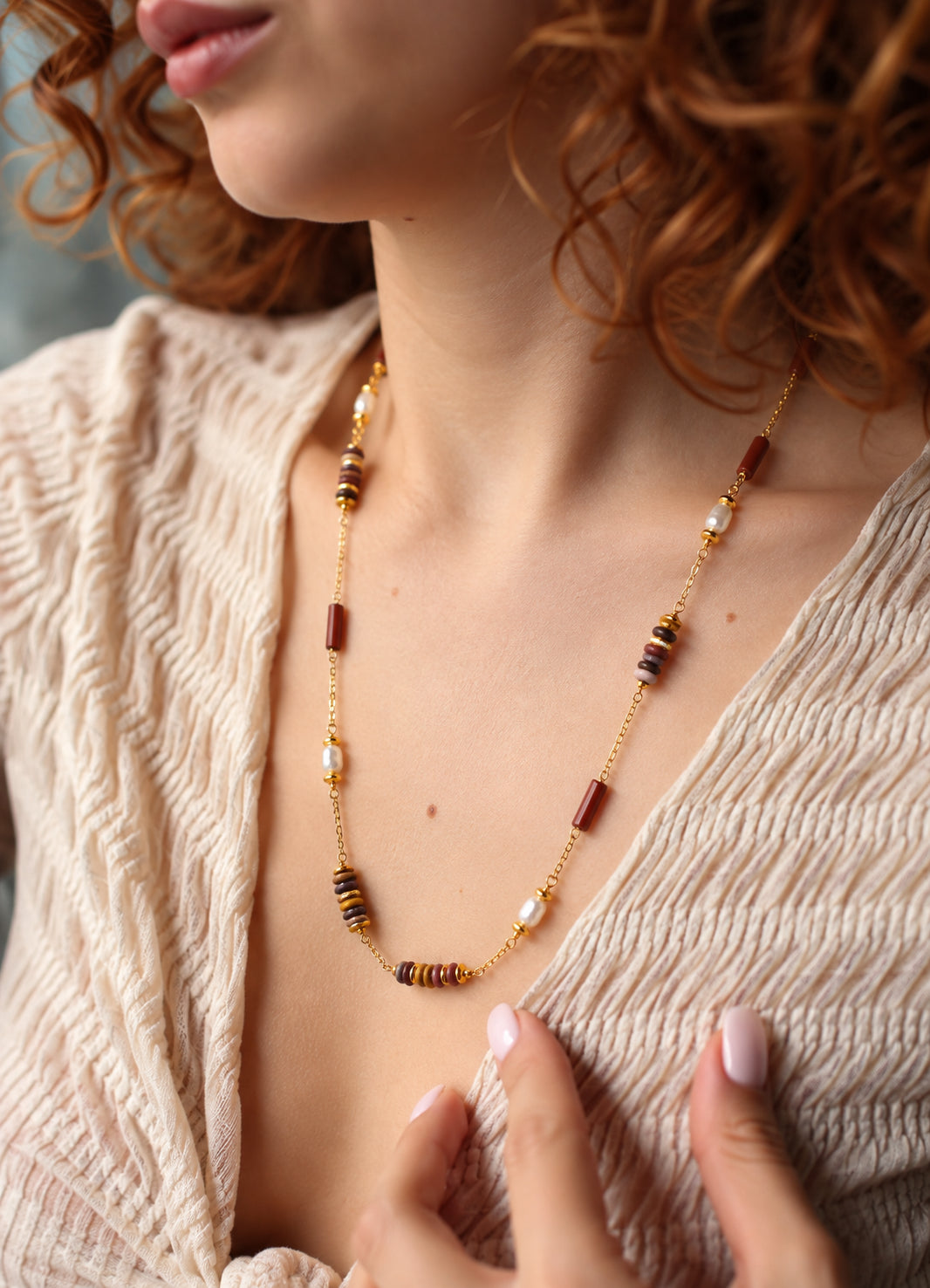 Agate & Pearl Necklace