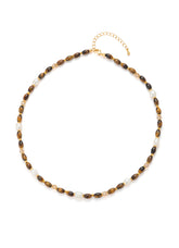 Tiger Eyes & Pearl Necklace