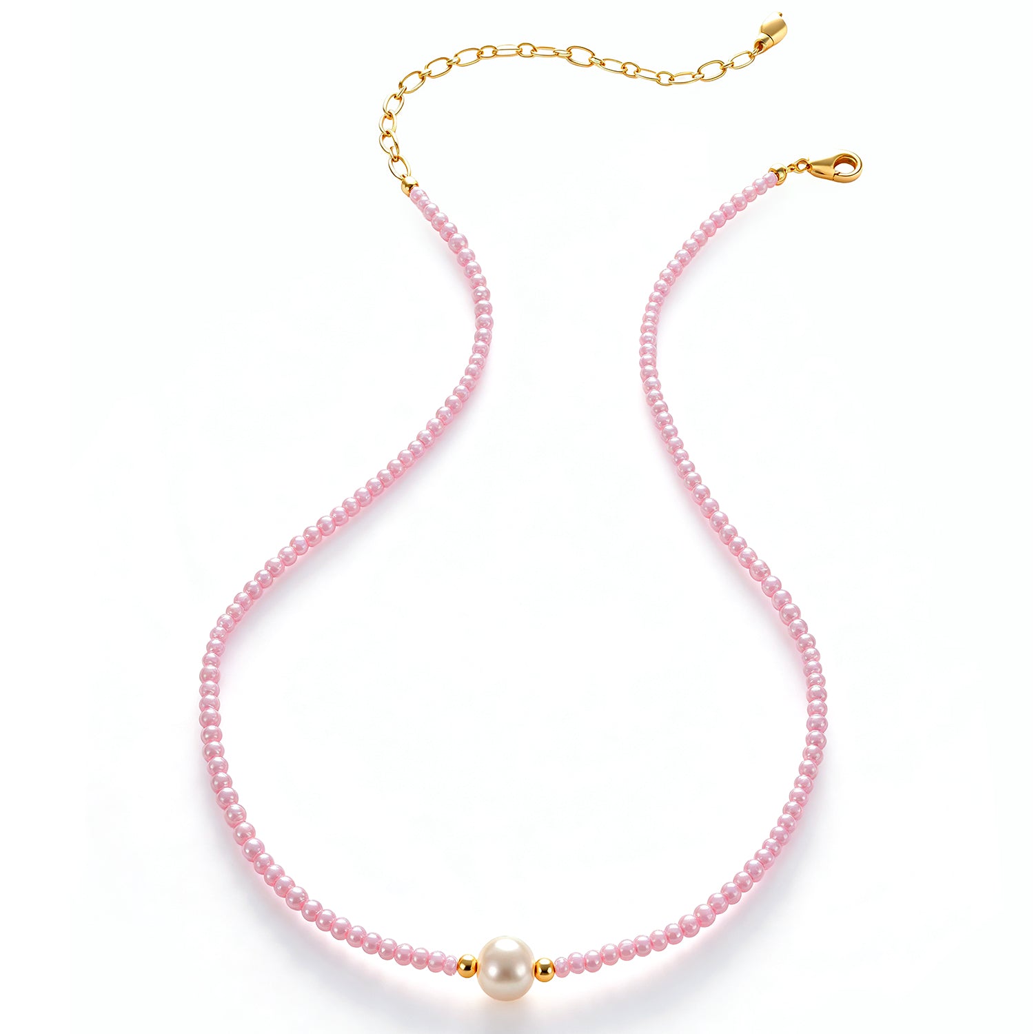 Pink Quartz & Pearl Necklace