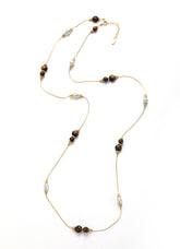 Tiger Eyes & Pearl Necklace
