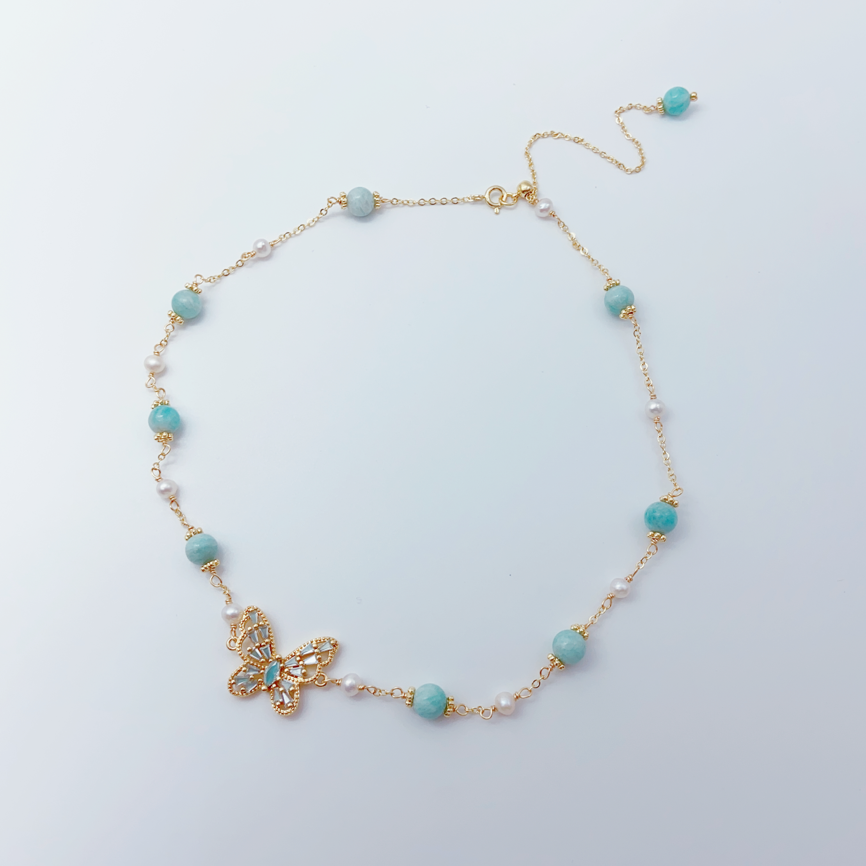 Aquamarine & Pearl Necklace