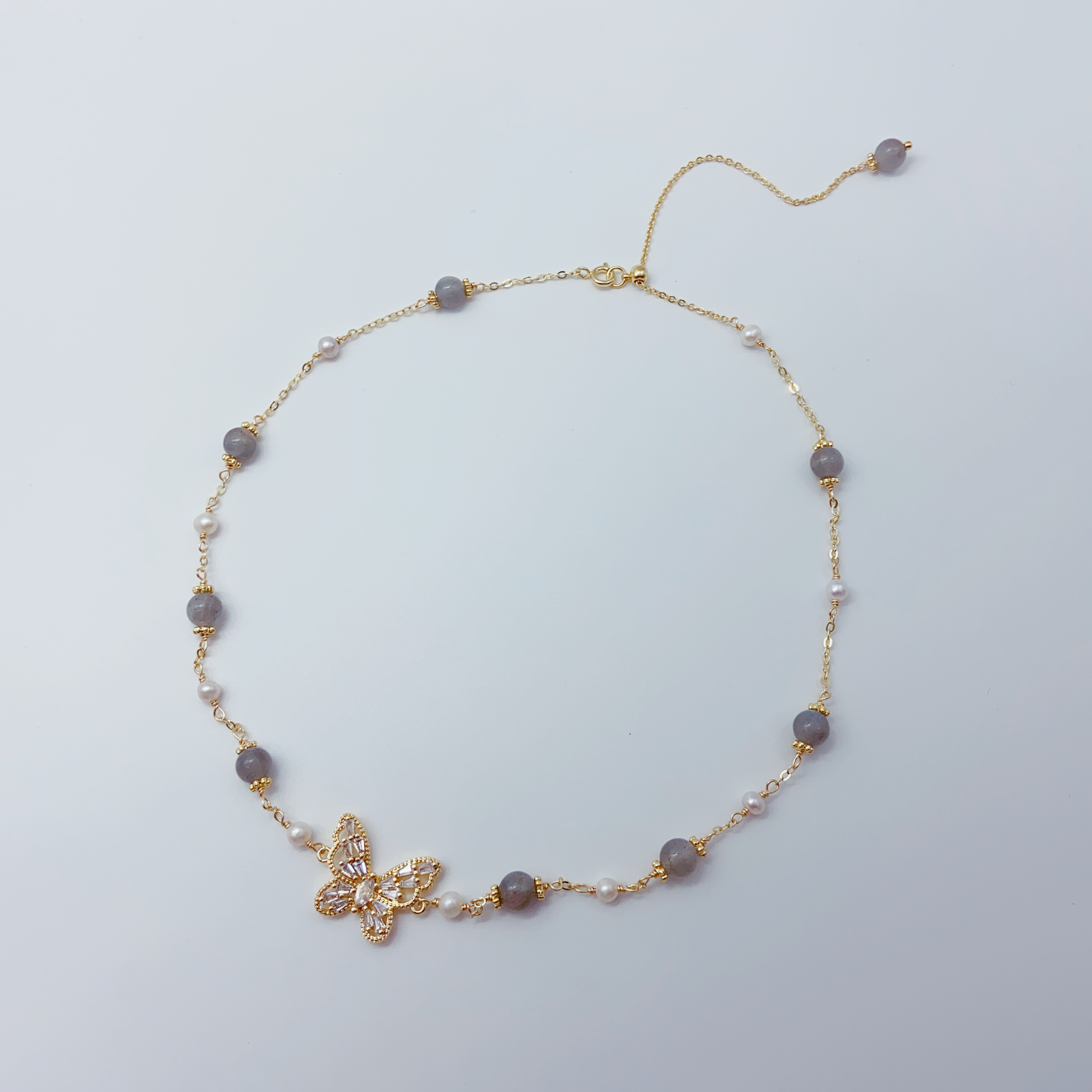 Labradorite & Pearl Necklace