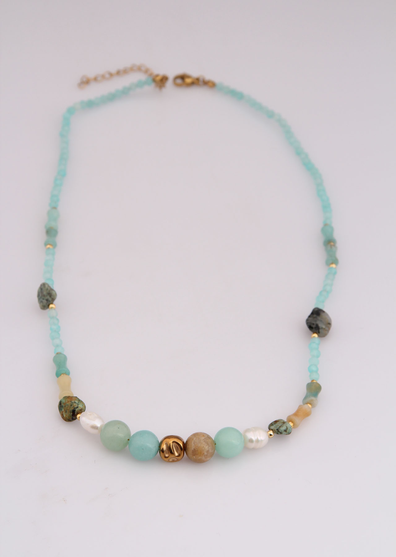 Amazonite & Turquoise & Pearl Necklace
