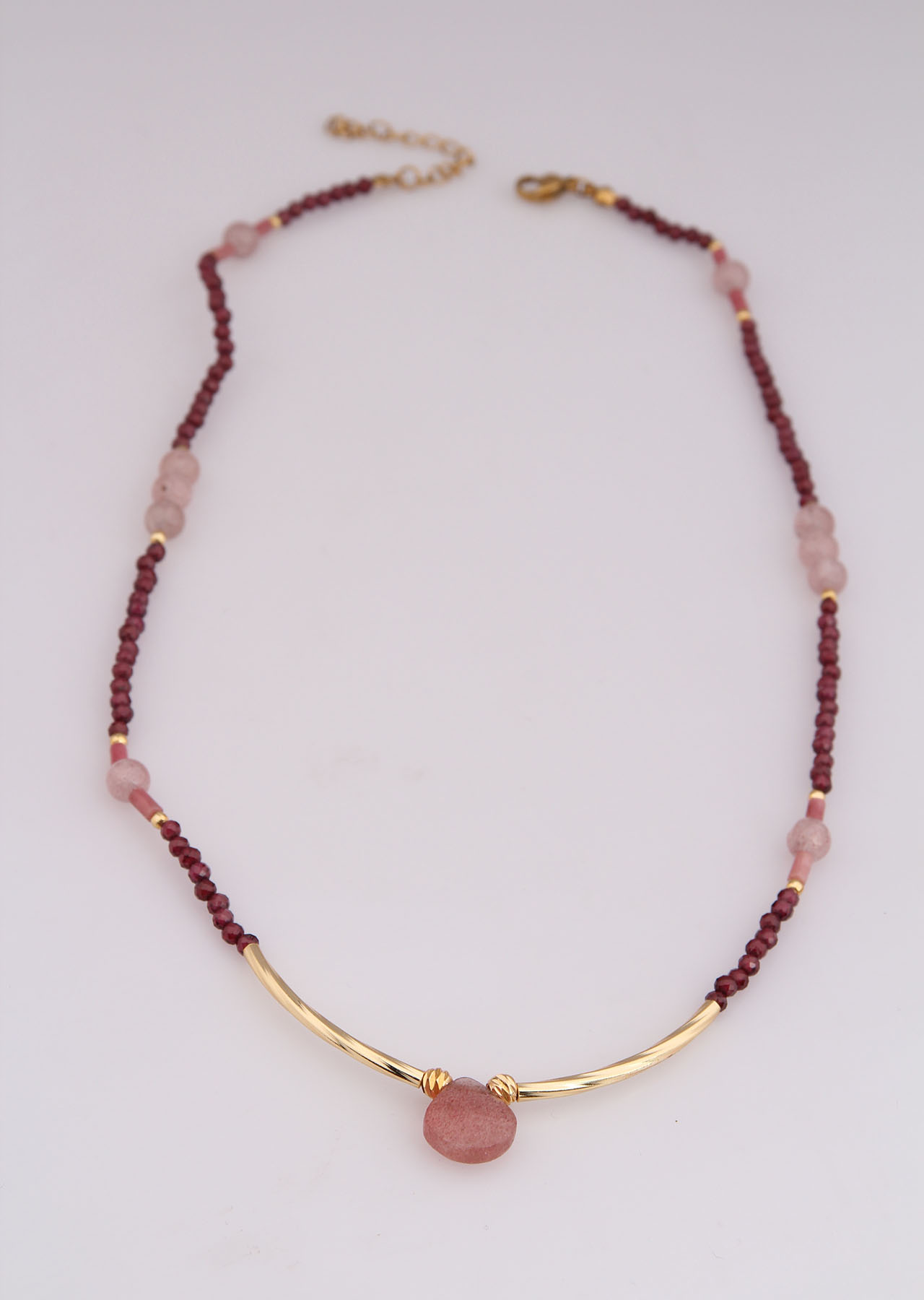 Garnet & Strawberry Quartz Necklace