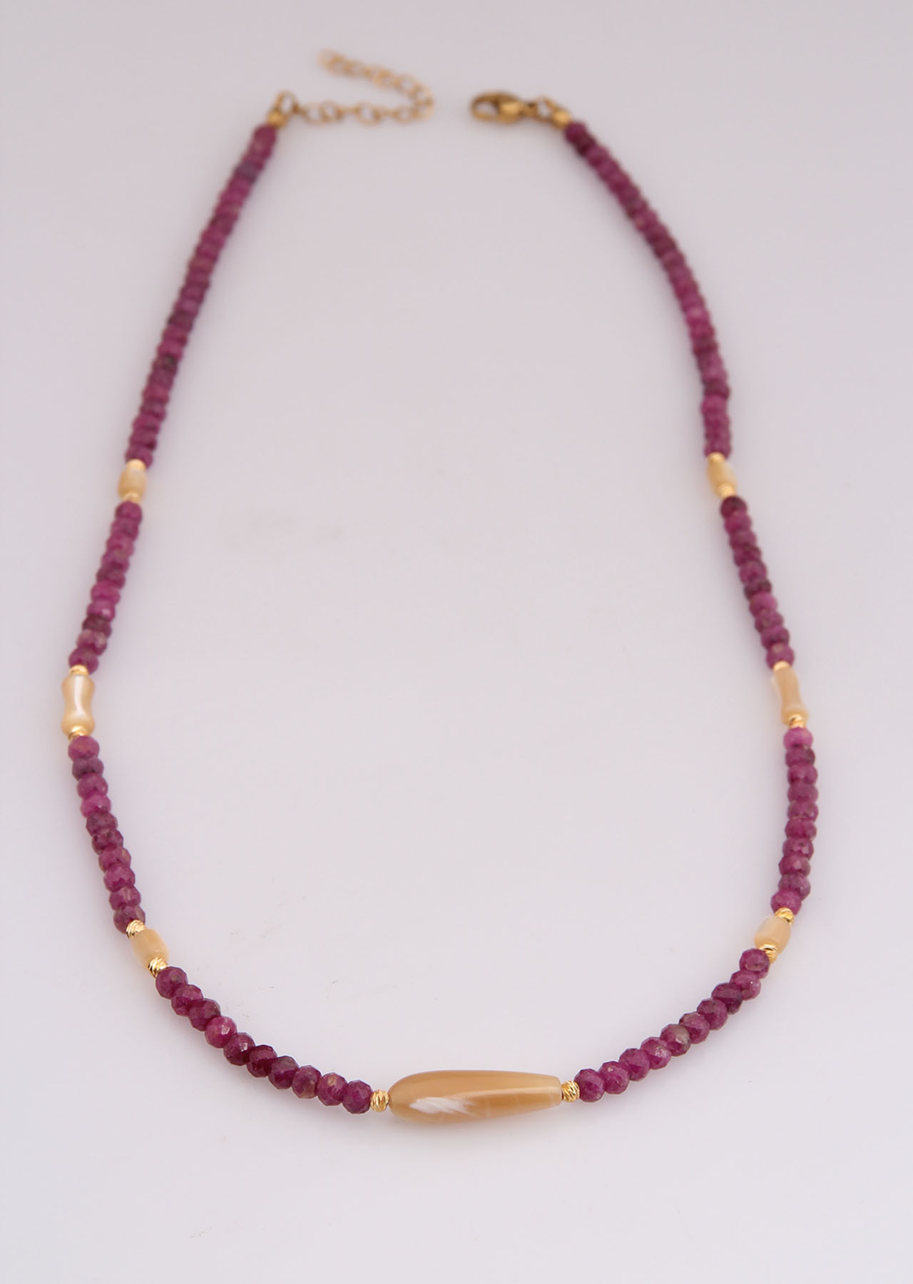 Pink Ruby & Nacre Necklace