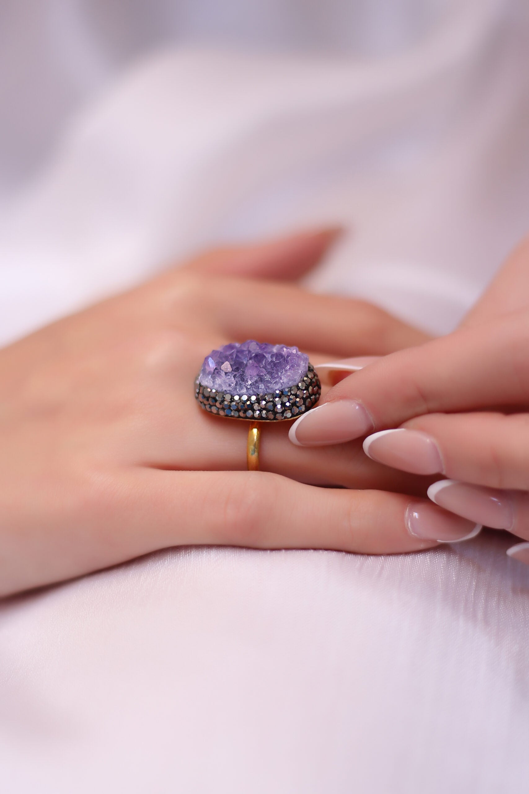 Amethyst & Hematite Bague