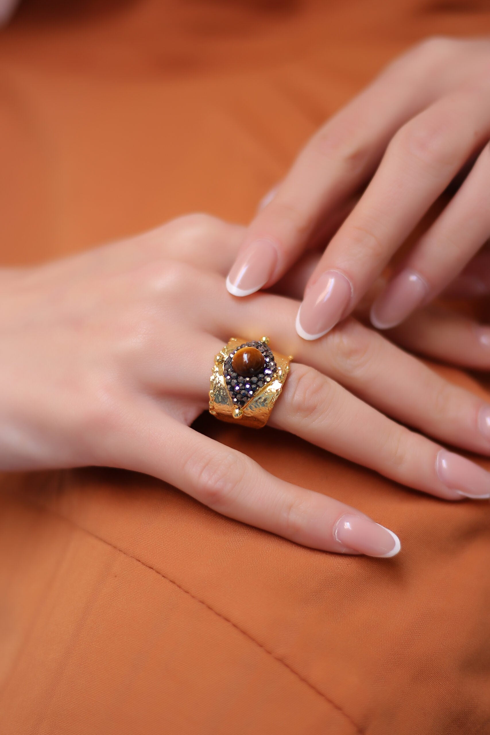 Tiger Eye & Hematite Bague