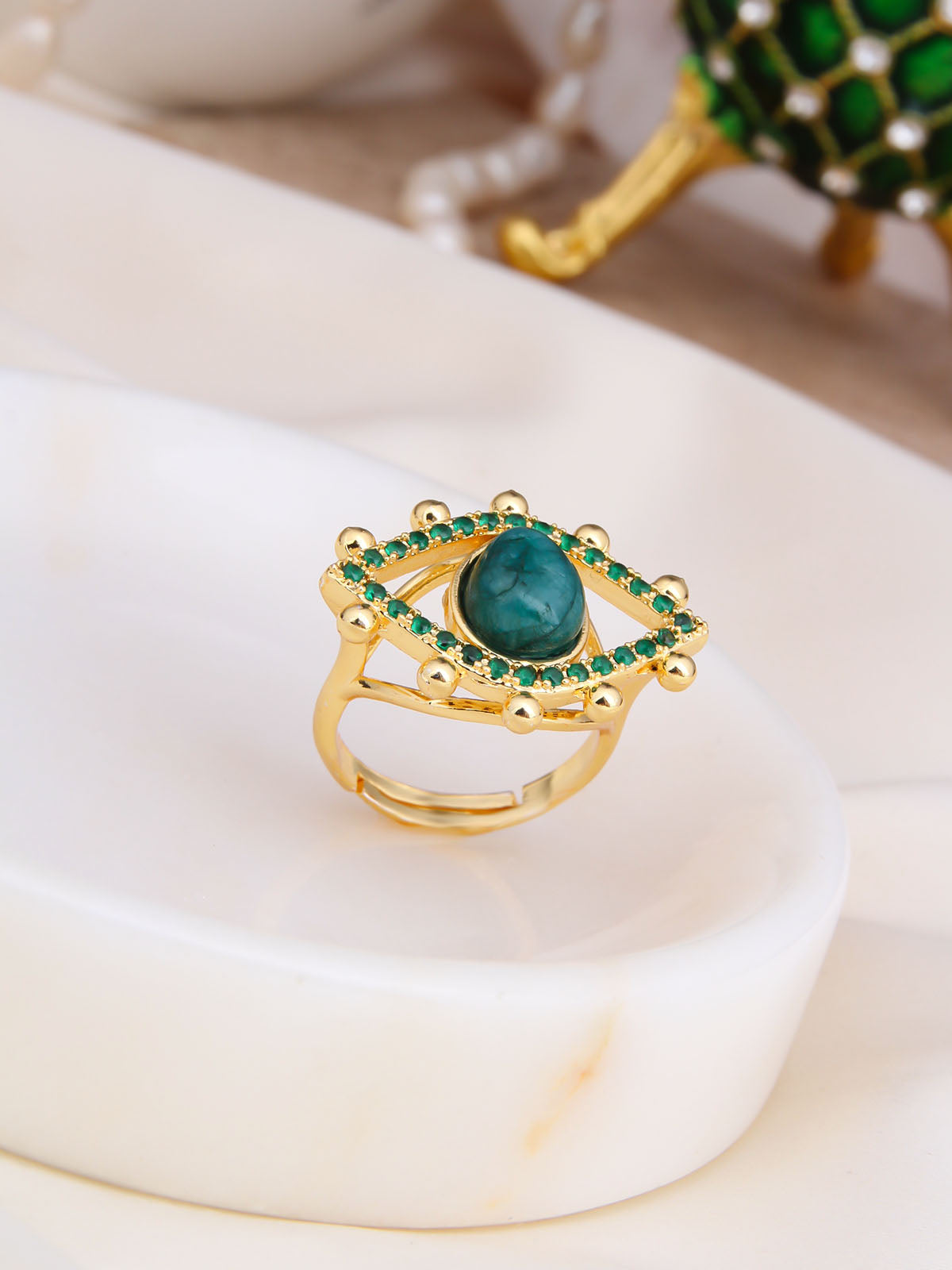 Agate & Zircon Bague