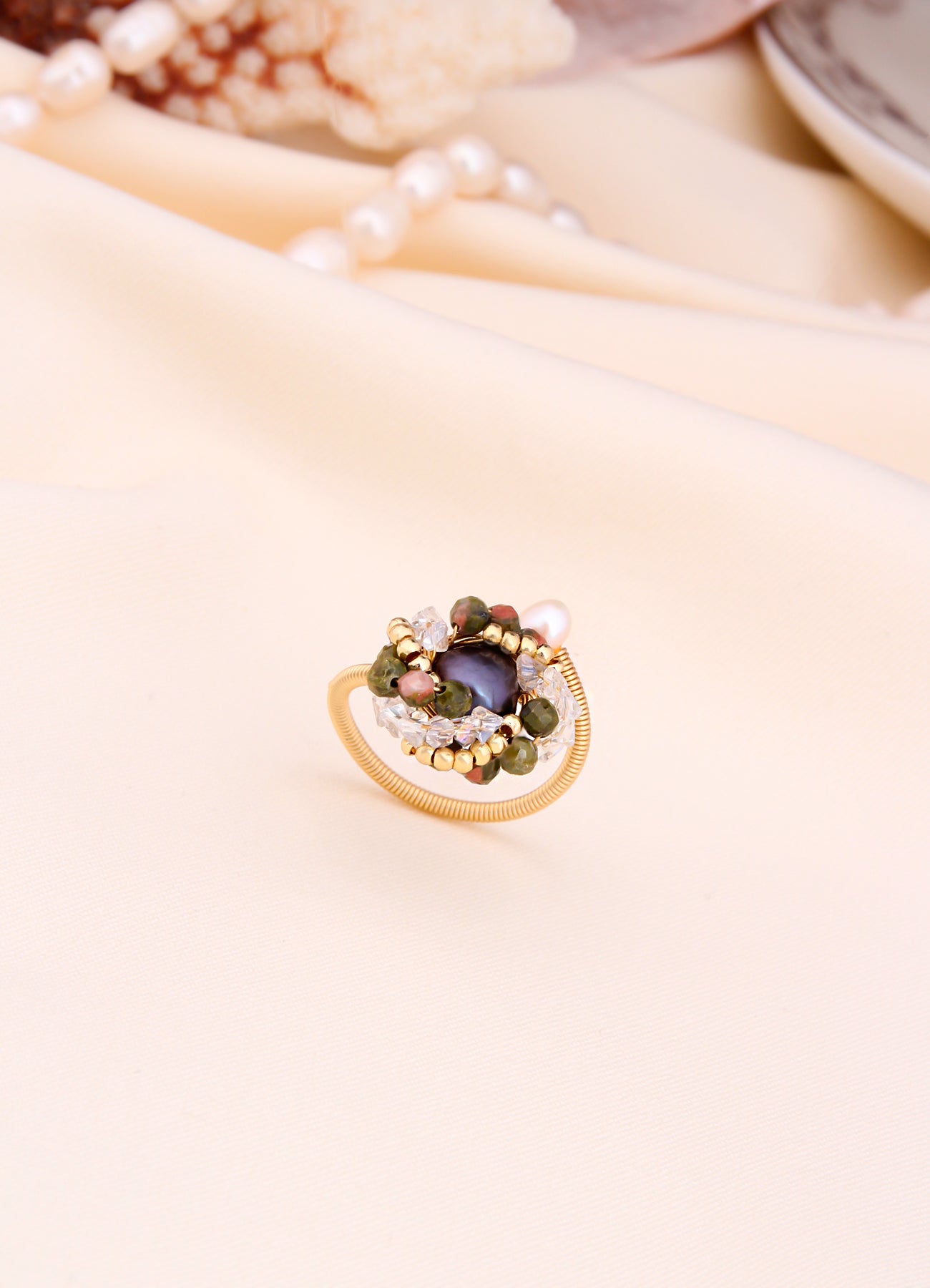 Zircon & Pearl Ring