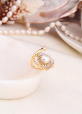 Zircon & Pearl Ring