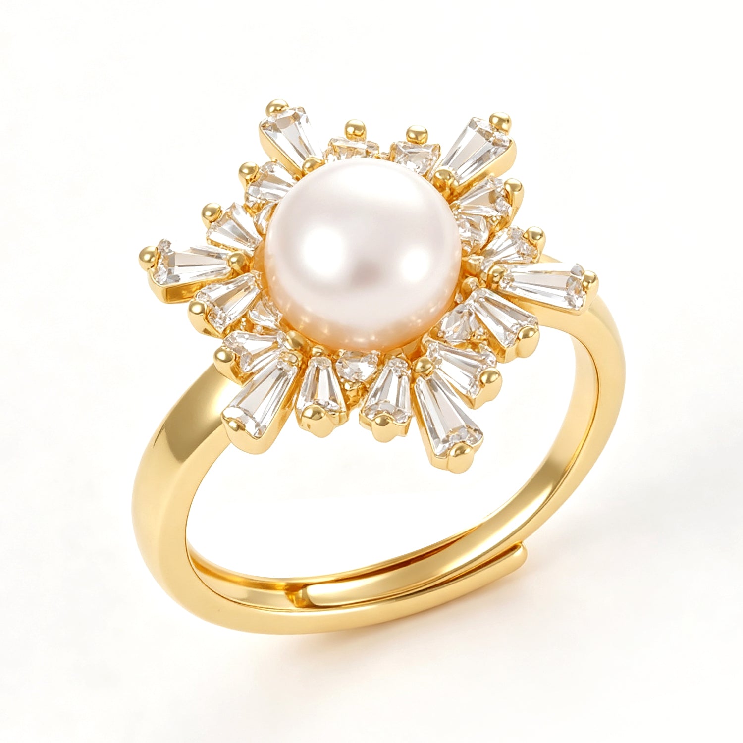 Pearl & Zircon Ring