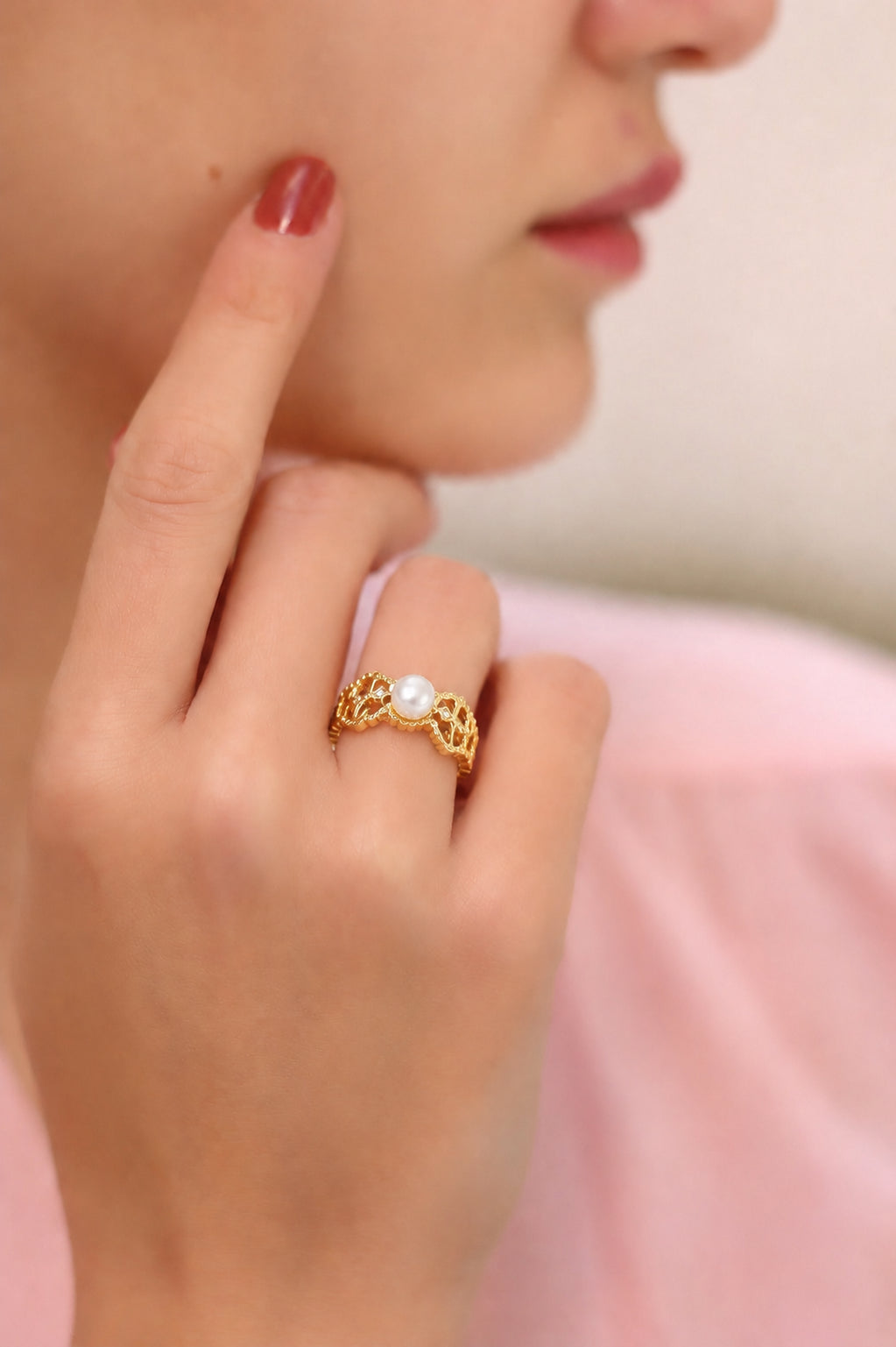 Pearl & Zircon Ring