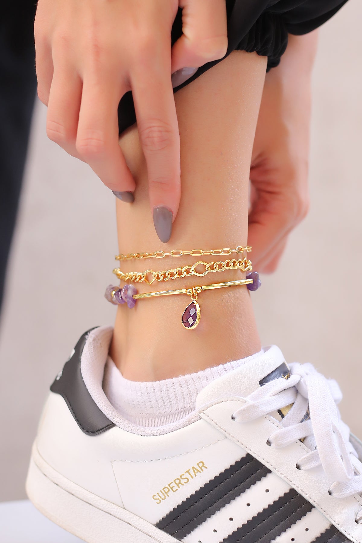 Amethyst Anklete